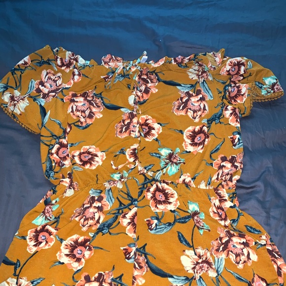 target yellow floral jumpsuit